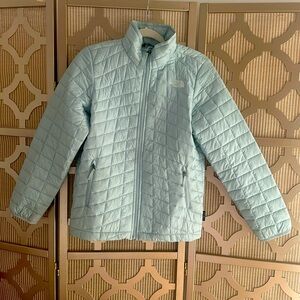 North face light blue thermoball jacket. Sz large 14/16 kids